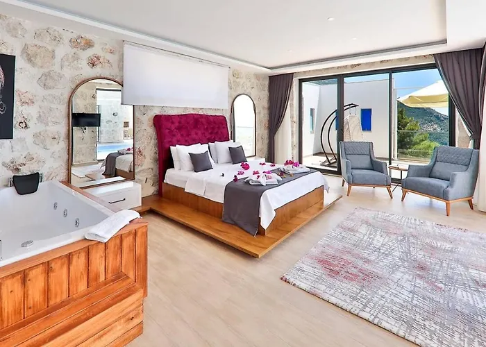 빌라 İslamlar 2 Bedroom Secluded With Private Pool Hot Tub 칼칸